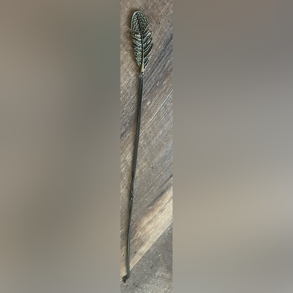 Jewelry - Boho feather bronze necklace